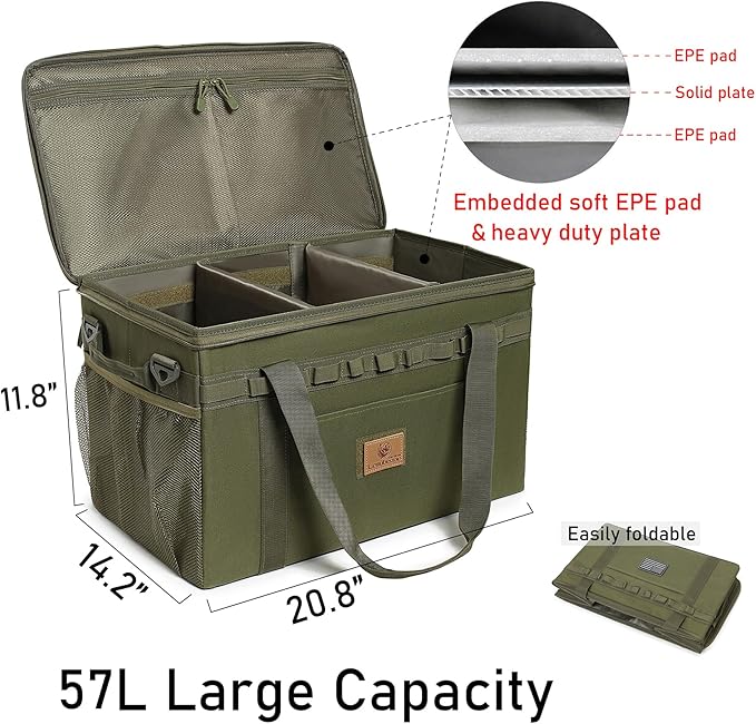 Tactical Camping Storage Bag Utility Tote Bag Camping Kitchen Organizer with Axe Holder &amp Shoulder Strap