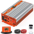 3000 Watt Pure Sine Wave Inverter 24V DC to 120V AC 6000W Peak Power Inverter with 3AC OutletsType-C PD100W/PD30W Hardwire Port Remote Control for Truck RV Vehicles