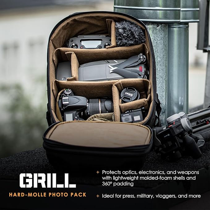 HAZARD 4 Grill - Hard Molle Photo Pack Optics/Drone Backpack Tactical Molle Camera Bag (24.1 L)