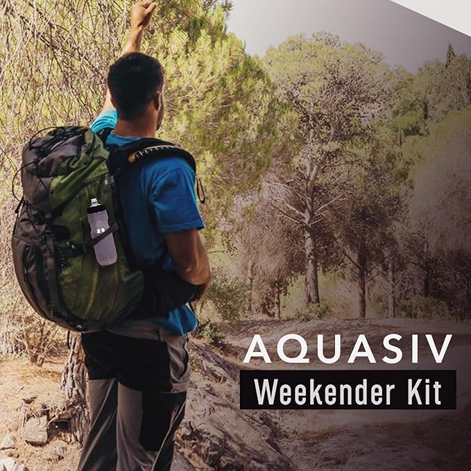 Gravity Water Filter Kit - HFM Carbon &amp Pre Filter Portable Squeeze Pouch - Reliable Camping &amp Hiking