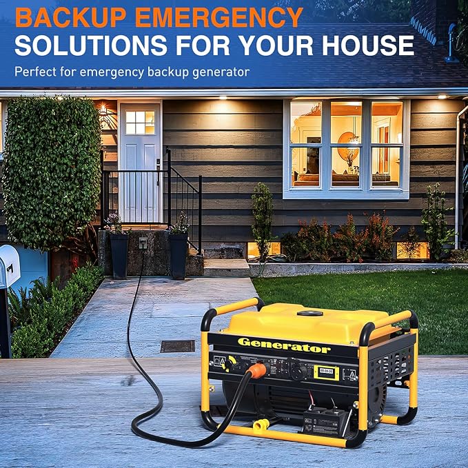Nilight 30 Amp 25FT Generator Extension Cord 125/250V 7500 Watt Heavy Duty 10 Gauge Pure Copper STW Wire ETL Listed 4 Prong L14-30P L14-30R Cable for RV Camper Outdoor Use
