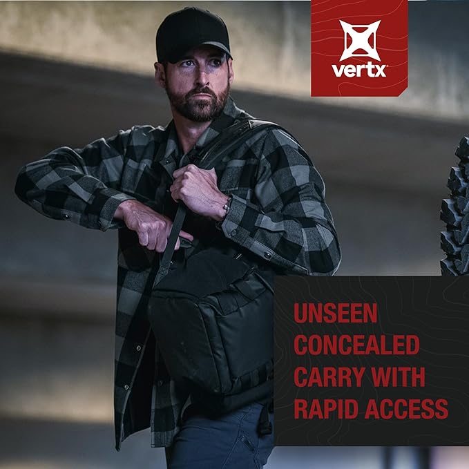 Vertx Urban Ghost Tactical Backpack (20L) – Durable Ripstop CCW Carry Pack with Rapid Access Tab Lockable Zippers Shock Cord - One Size