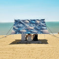 ALAZA Blue Starfish Pearl Beach Beach Tent Sun Shelter UPF50+ Protection Beach Shade Canopy w/ 4 Sandbags for Outdoor Camping Fishing Backyard Fun Picnic 10x9 ft