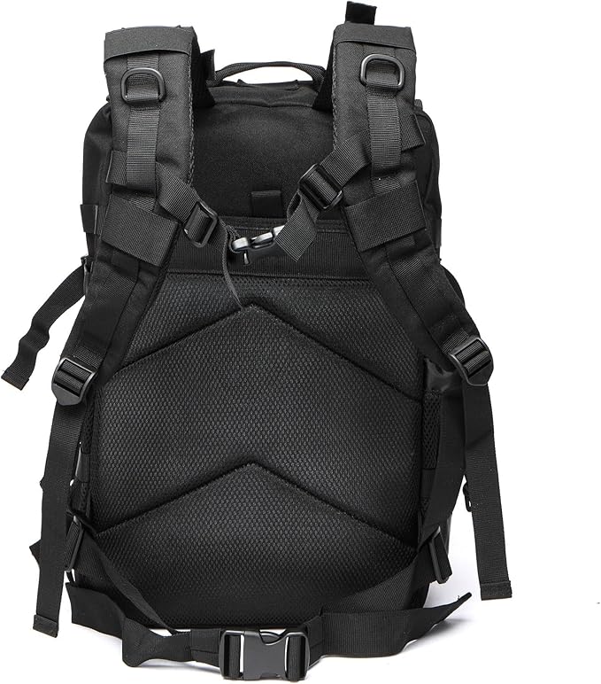 50L Tactical Military Backpack Waterproof Sturdy Bag for Hiking Camping Fishing Gym Backpack with Bottle Holder (Bright yellow Black)