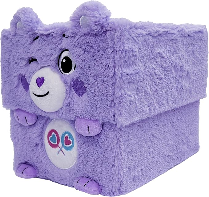 Happy Nappers Care Bears: Storables 12 Box - Share Bear - Purple Character Themed Bin Fabric Storage Container Opening Top Lid Holds Toys Books &amp More Licensed