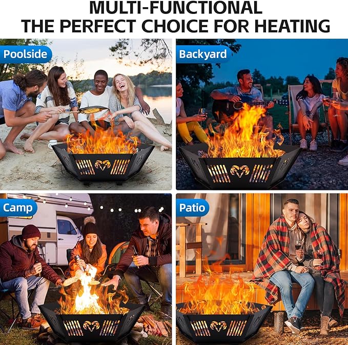 Portable Plug Fire Pit 38.6 Collapsible Fire Pit for Outdoor Wood Burning with Carry Bag Folding Fire Pit for BBQ Camping Travel Picnic Backyard Patio black