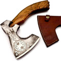 Custom Handmade Stainless Steel Viking Axe Bearded Axe with Gorgeous and Solid Wood Handle (Y-01)