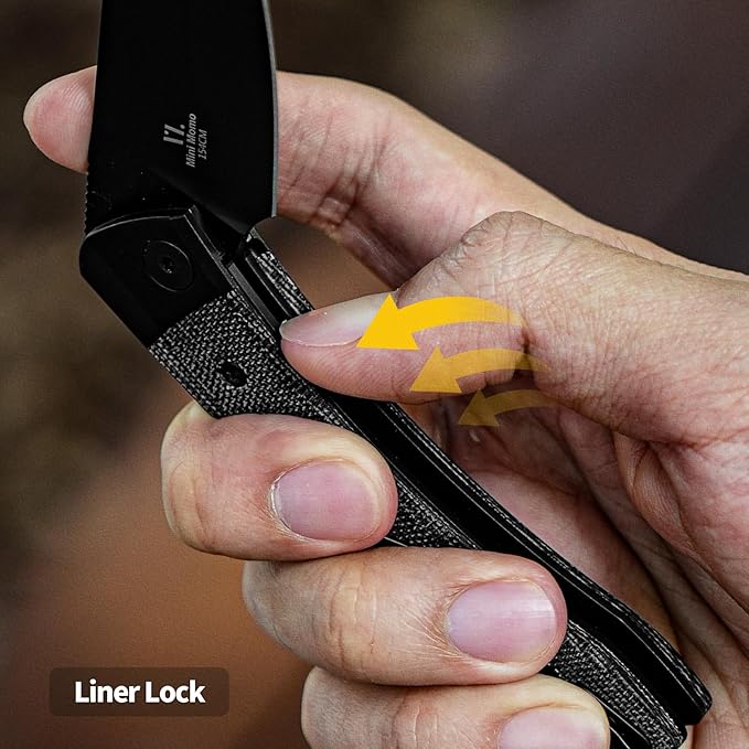 Kizer Mini Momo EDC Pocket Knife 3.2” 154CM Blade Pocket Folding Knife with Aluminum+Micarta Handle Front Flipper EDC knife with Pocket Clip for Men Women Camping Hunting Survival Knives V3663C2
