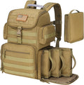 CVLIFE Tactical Range Backpack with Removable Divider Gun Cases Bag with 4 Pistol Carrying Cases Rucksack for Shooting (Tan Medium)