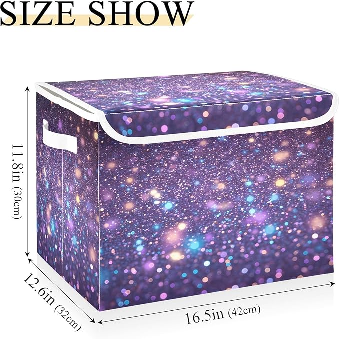 Diamonds Crystals Gradient Glitter Decoration Sequins Peach Purple Blue Yellow Storage Bins with Lid Collapsible