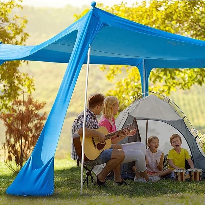 Beach Shelter Sun Shelter UV Protection Stay Cool and Protected with Sun Shade Canopy Waterproof Beach Vacation Sun Shade for Beach Camping Fishing Outdoors(Green210x200x150cm)