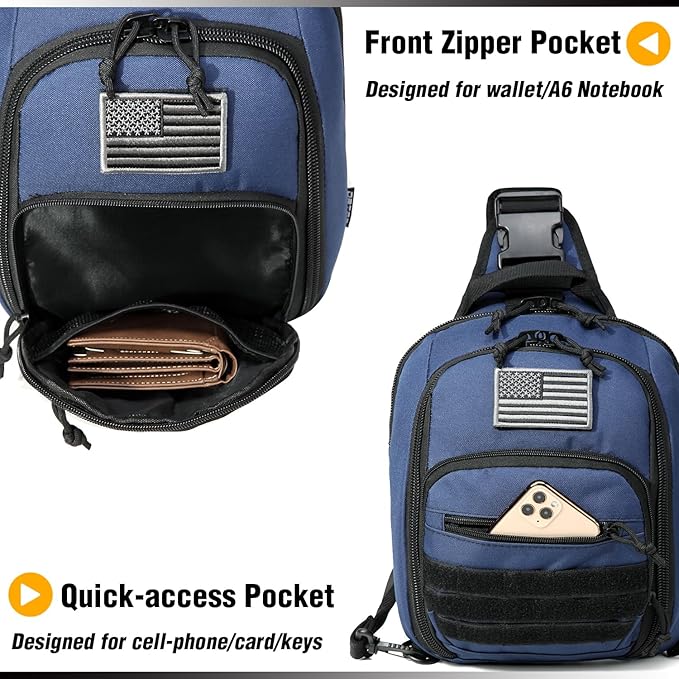 DBTAC Tactical Sling Bag Small + Tactical Range Bag Small Plus (Urban Blue)