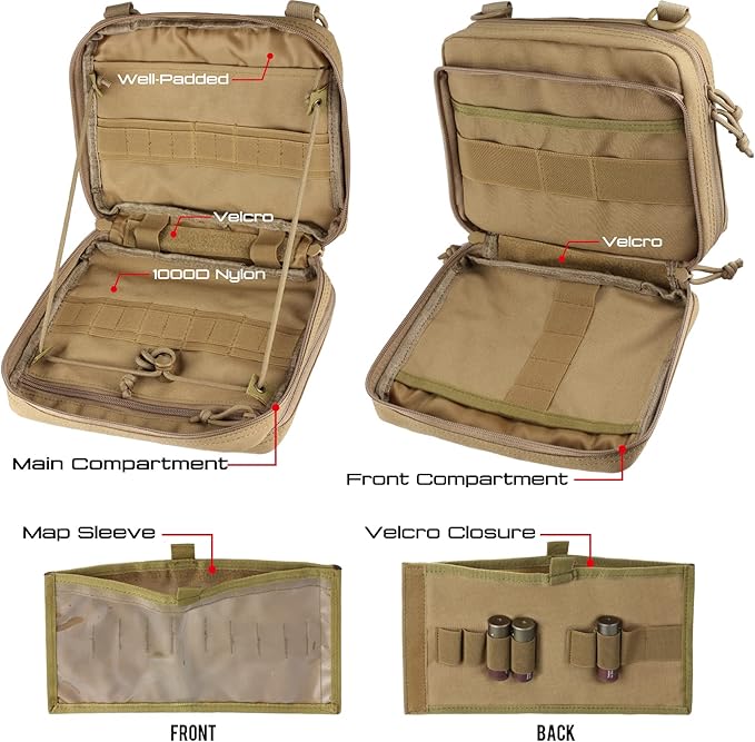 WYNEX Tactical Chest Rig Pack for Men Running Chest Bag with Front Loop Airsoft Recon Chest Rigs for Hunting Outdoor EDC Tactical Large Admin Pouch of Double Layer Design