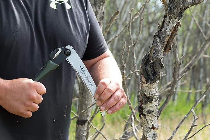 Hooyman MegaBite Handsaw and Hunter’s Combo Bone Saw with Heavy Duty Construction High Carbon Steel Blade Impulse Hardened Teeth and Ergonomic Over-Molded Handle for Camping Hunting and Outdoors