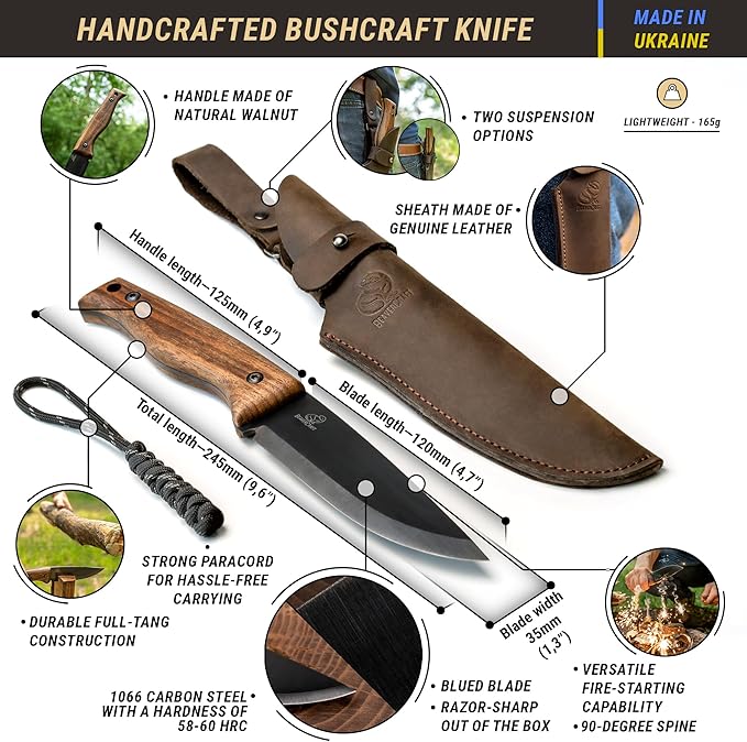 BeaverCraft BSH3 Bushcraft Knife CRG_M Whittling Woodworking Gloves Gloves for Food Prep