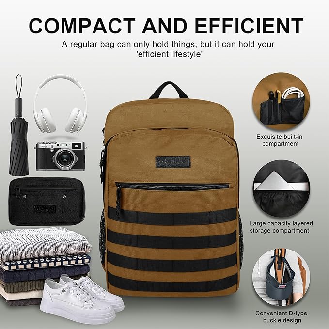 Wrangler Tradesman Backpack Water Resistant Casual Daypack for Travel Work School Unisex Laptop Backpack with Notebook Sleeve