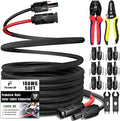 Twin Wire 50 Feet Solar Extension Cable 10AWG with -IP67- Female and Male Connector Bonus Four Pairs of Free Connector Solar Panel Adapter kit Tools (6 Pairs connectors)