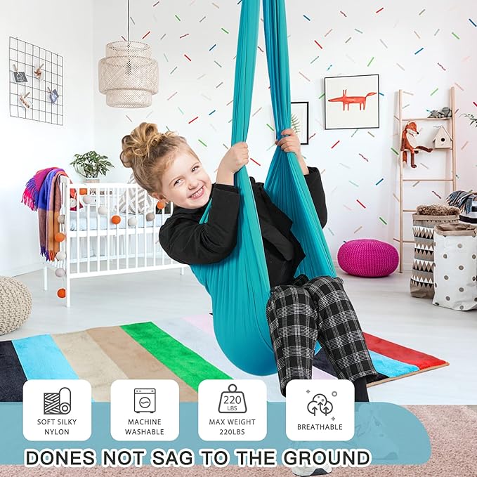 Therapy Swing for Kids with Special Needs (Hardware Included) Snuggle Swing Cuddle Indoor Outdoor Adjustable Hammock for Children with Autism ADHD Aspergers Sensory Integration