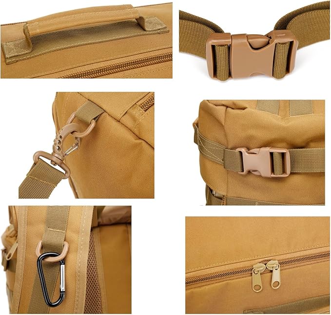 Travel Backpack 60L Hiking Bag 3 Way Day pack Extra Large 3~7 Day Bug Out Molle Survival Rucksack