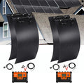 400W Semi-Flexible Solar Panel Kit Lightweight Monocrystalline Ultra-Flexible RV Solar Panel Kit with 30A Charge Controlle for 12-24V Battery Charging Car Battery Camping Stuff Offgrid RV (4 * 100W)