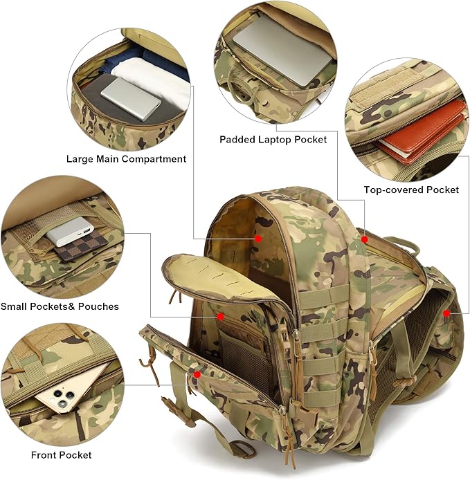 Military Tactical Backpack for Men Survival Army Backpacks for Camping Hiking Trekking