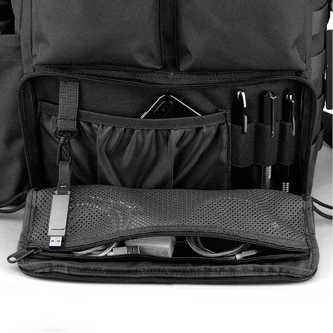 FRTKK Tactical Messenger Bag Military MOLLE Sling Shoulder Pack Briefcase Laptop Assault Gear Handbags Utility Carry Satchel (Black 17.3 inch)
