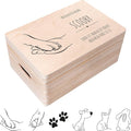 Creative Deco Personalized Wooden Storage Box Memory Box Pet | 11.8x7.87x5.51in (+-0.5) | Minimalistic | Hinged Lid Handles Engraving | Gift Box | UNSANDED Keepsake Souvenir Chest