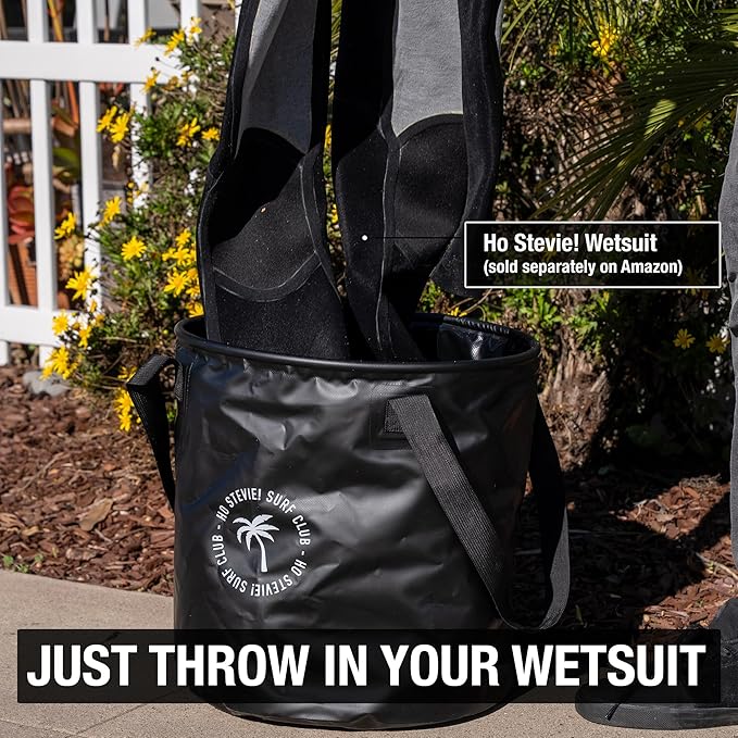 Ho Stevie! Surf Bucket - Keeps Car Dry and Clean - 50L Collapsible Bucket with Easy Carry Handles - For Wet Wetsuits and Sandy Towels