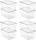 Vtopmart 8 Pack Clear Stackable Storage Bins with Lids Large Plastic Containers with Handle for Pantry Organization and StoragePerfect for Kitchen Fridge Cabinet Bathroom Organizer