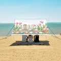 ALAZA Watercolor Wooden Fence Tulips Basket Easter Eggs Beach Tent Sun Shelter Portable Canopy Sunshade for Outdoor Camping Picnics Backyard Fun 10x9 ft