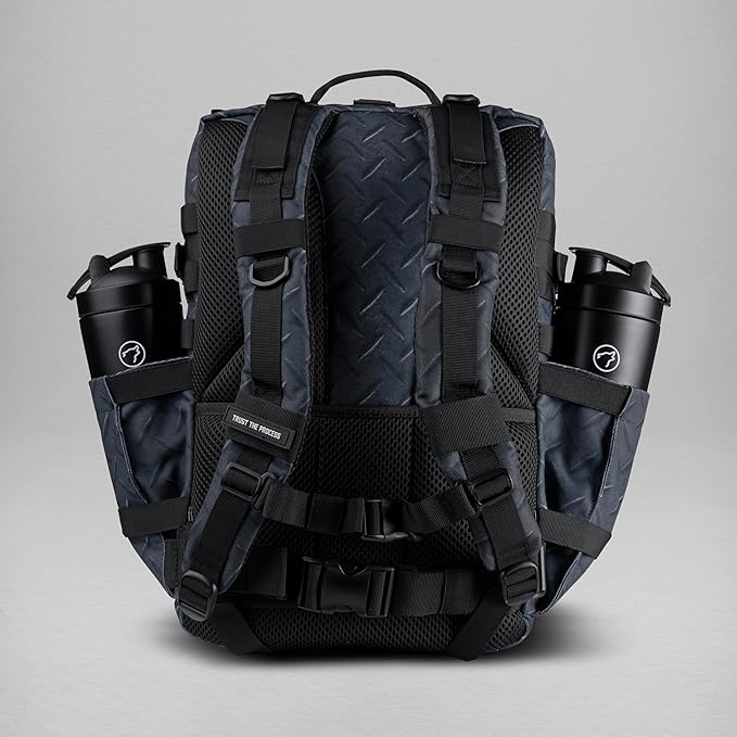 WOLFpak 45L Athletic Gym Backpack - Durable 1000D Waterproof Oxford Material with MOLLE Webbing Laptop Pocket &amp Dual Cup Holders Durable Fitness/Travel/Military Daypack (Strength Club)