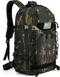 25L/45L Tactical Backpack Military Tactical Backpack Heavy Duty Molle Assault Pack for Work Gym Outdoors (2.0 45L-Black Camo Large)