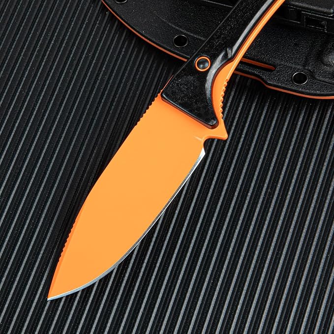 Fixed Blade Knife with Sheath S90V Steel &amp Nylon Fiber Handle for EDC Outdoor Tasks Camping &amp Gift Giving