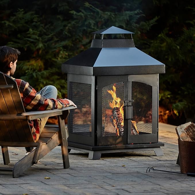 Endless Summer 45 Wood Burning Steel Outdoor Fireplace