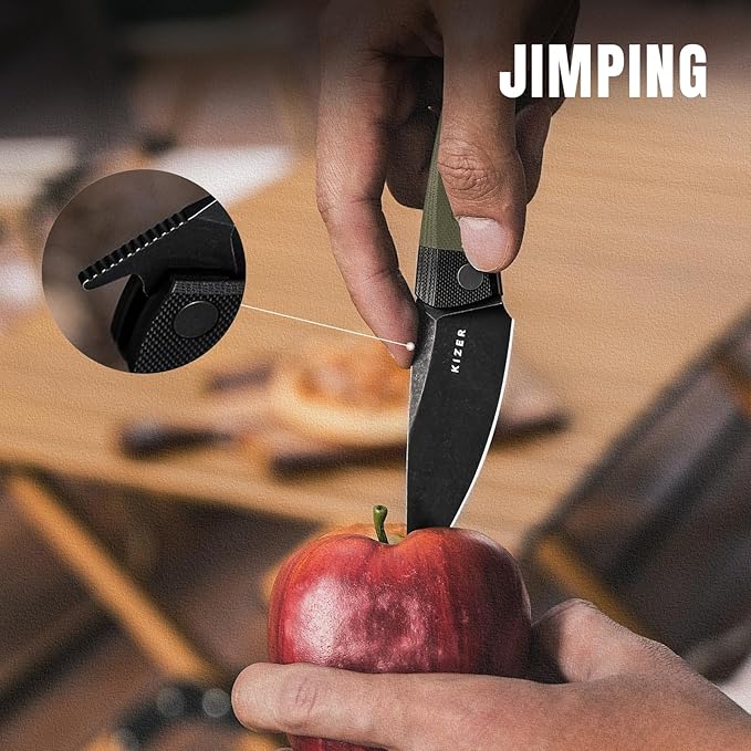 Kizer Mini Momo EDC Pocket Knife 3.2” D2 Blade Pocket Folding Knife with G10 Handle Front Flipper EDC knife with Pocket Clip for Men Women Camping Hunting Survival Knives V3663M2