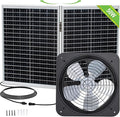 ECO-WORTHY 50W Solar Attic Fan Kit 50W Foldable Solar Panel and 14 DC Fan with 40W Motor for Roof Vent or Chicken Coop and Greenhouse
