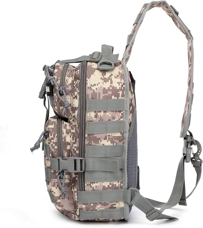 Outdoor Tactical Bag Fishing Military Sport Bag Pack Sling Shoulder Backpack for Every Day Carry (ACU)