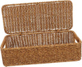 ULTECHNOVO Organizing Baskets for Home Imitation Rattan Decorative Storage Bin Lids
