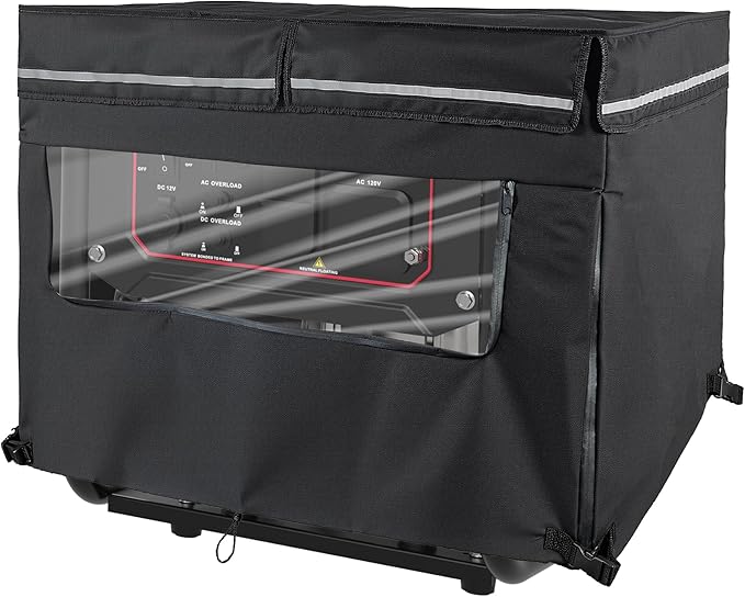 32L x 24W x 24H Generator Tent Cover While Running Heavy Duty Outdoor Generator Covers Shed for Most Generators Up to 15000 Watt OutsideAll-Weather ProtectionBlack