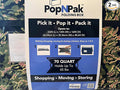 2 - Pack Pop N Pak Collapsible Storage Box Black 70 Quart Capacity 26x14x16 Inches Folding Design Holds up to 65lbs Water resistant Reusable Container (Camo)