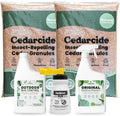 Cedarcide Complete Pest Control Kit (Medium) Cedarcide Original Quart + Outdoor Bug Control Concentrate Quart Lawn Bug Spray &amp Cedar Granules Kills and Repels Fleas Ticks Ants Mites and Mosquitoes
