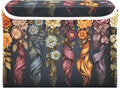 Aesthetic Flowers Storage Cube with Lid Collapsible Fabric Storage Bins Basket with Handle for Home Bedroom Closet Office 16.5×12.6×11.8 in