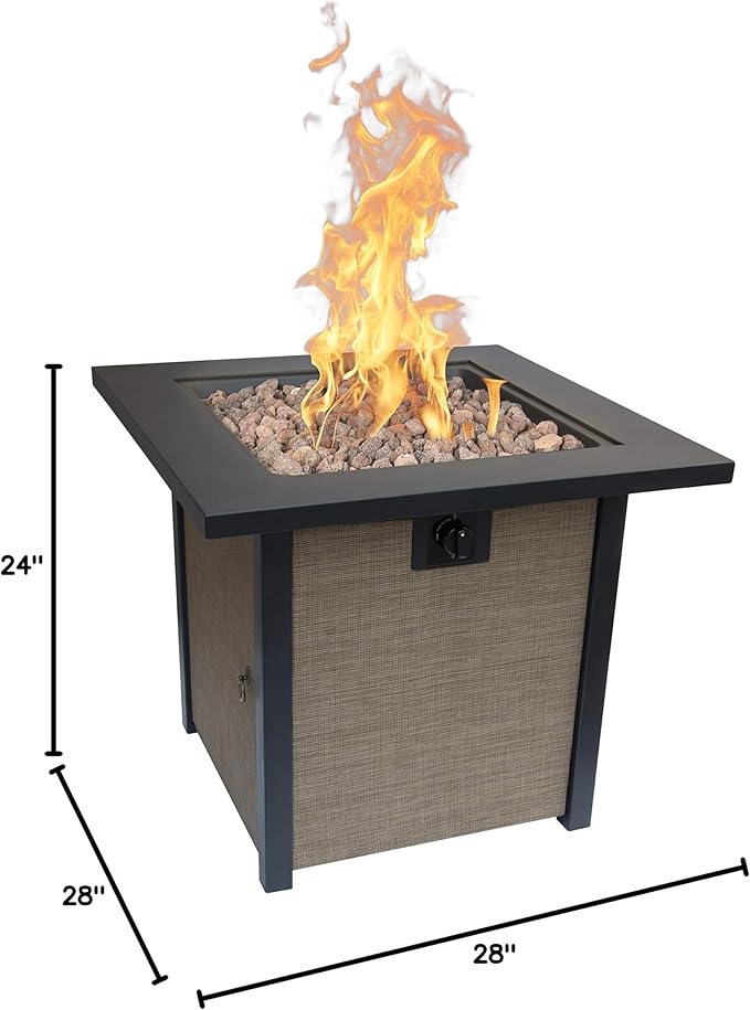 Bond Manufacturing 51846 28in Woodleaf Fire Pit Black/Tan