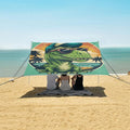 ALAZA Green Dinosaur Summer Beach Tent Sun Shelter Portable Canopy Sunshade for Outdoor Camping Picnics Backyard Fun 10x9 ft