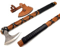 SHINY CRAFTS® Norse Viking Axe with Leather Sheath – Hand-Forged Bearded Hatchet Tomahawk Axe for Camping Survival Woodcutting Unique Gift for Him Husband Dad Groomsmen (SCAH-15)