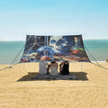 ALAZA Science Skull Beach Tent Sun Shelter UPF50+ Protection Beach Shade Canopy w/ 4 Sandbags for Outdoor Camping Fishing Backyard Fun Picnic 10x9 ft