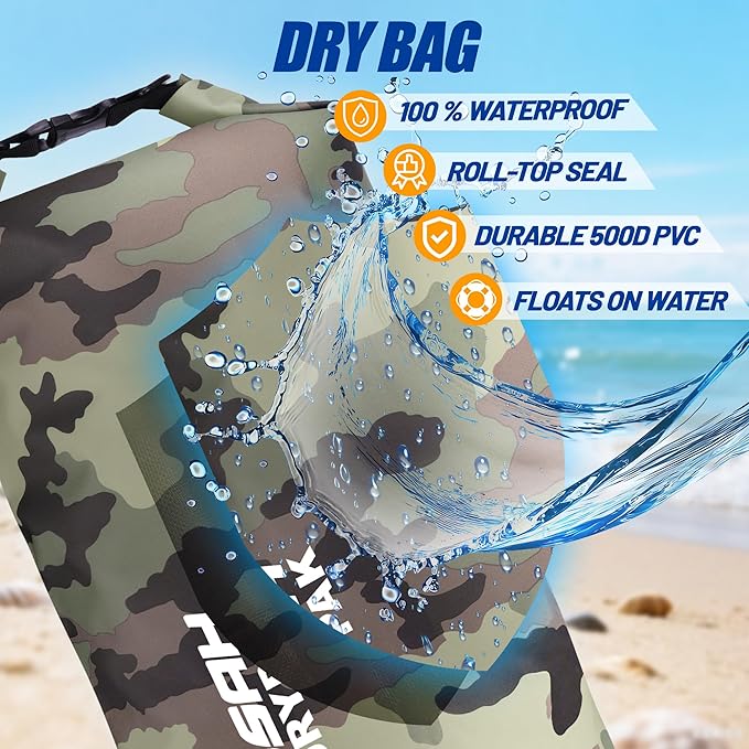 Waterproof Dry Bag 5L/10L/20L/30L/40L Roll Top Lightweight Storage Backpack with Phone Case for Women &amp Men Floating Waterproof Sack for Travel Swimming Kayaking Paddle Board Camping &amp B