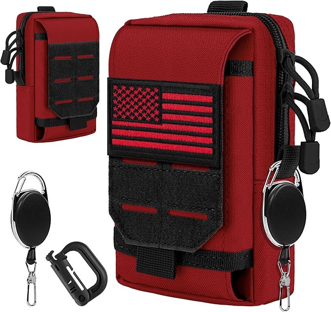 IronSeals Car Seat Back Organizer Tactical Molle Panel Sag Proof &amp Multi-Purpose Tactical Molle Pouch Waist Bag for Mobile Phone Belt Pouch Holster