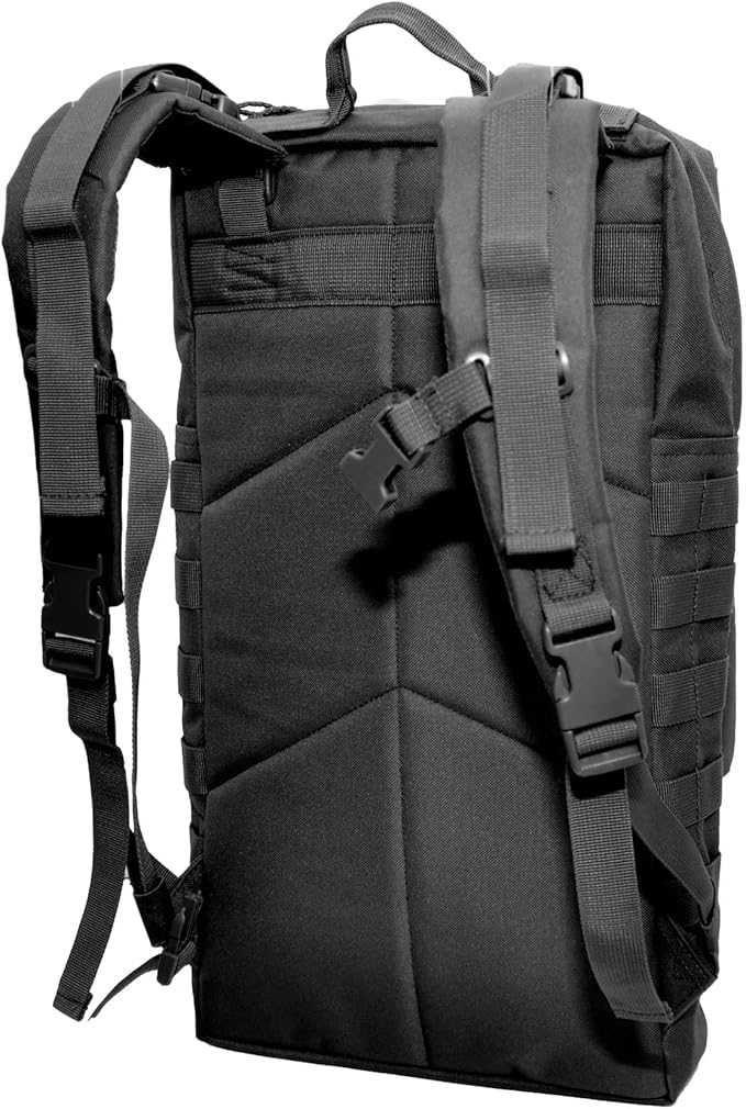 Tactical Backpack Range Bag Hydration Water Bladder Outlet Magazine Pouches 5 Compartment for Range Bag Bug Out Hiking (Black)