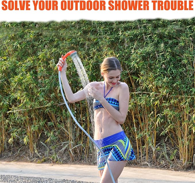 Orange grayPortable Camping ShowerShower Pump with Rechargeable BatterySuitable for CampingPet BathingCar Washingetc